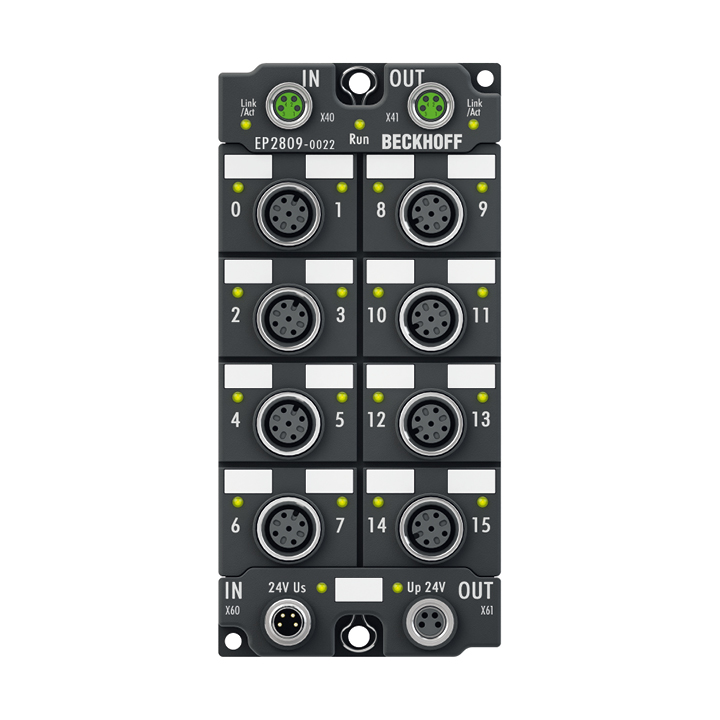 Beckhoff EP2809-0022 EtherCAT Box, 16-channel digital output, 24 V DC, 05 A, M12 Turkiye