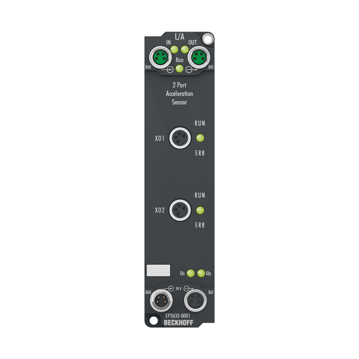 Beckhoff EP3632-0001 EtherCAT Box, 2-channel analog input, IEPE/accelerometer, 16 bit, 50 ksps, M8 Turkiye