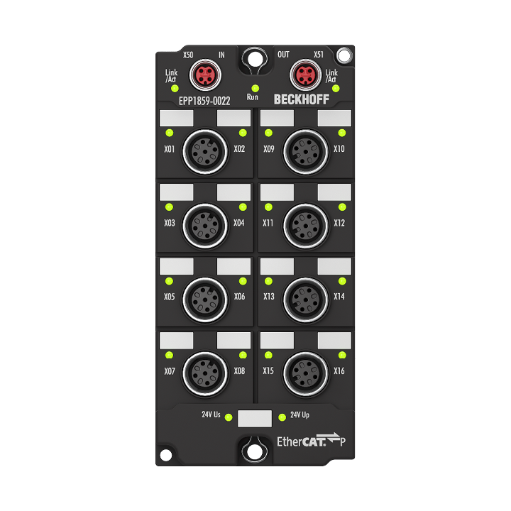 Beckhoff EPP1859-0022 EtherCAT P Box, 8-channel digital input + 8-channel digital output, 24 V DC, 3 ms, 05 A, M12New Turkiye