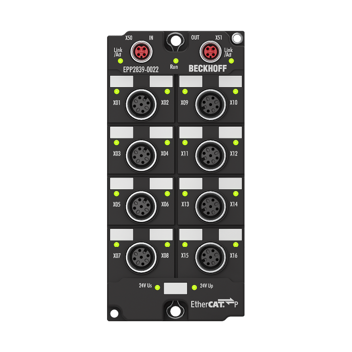 Beckhoff EPP2839-0022 EtherCAT P Box, 16-channel digital output, 24 V DC, 05 A, M12, with diagnosticsNew Turkiye