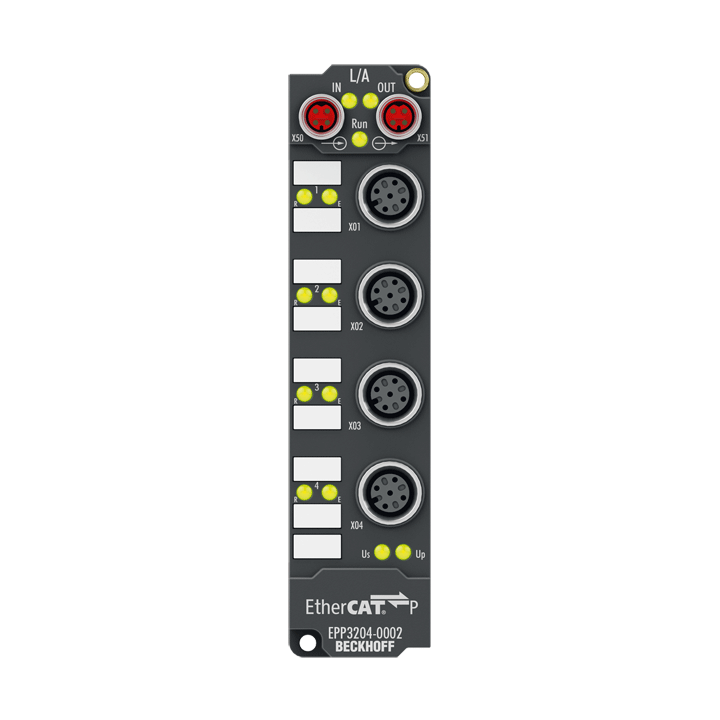 Beckhoff EPP3204-0002 EtherCAT P Box, 4-channel analog input, temperature, RTD (Pt100), 16 bit, M12 Turkiye
