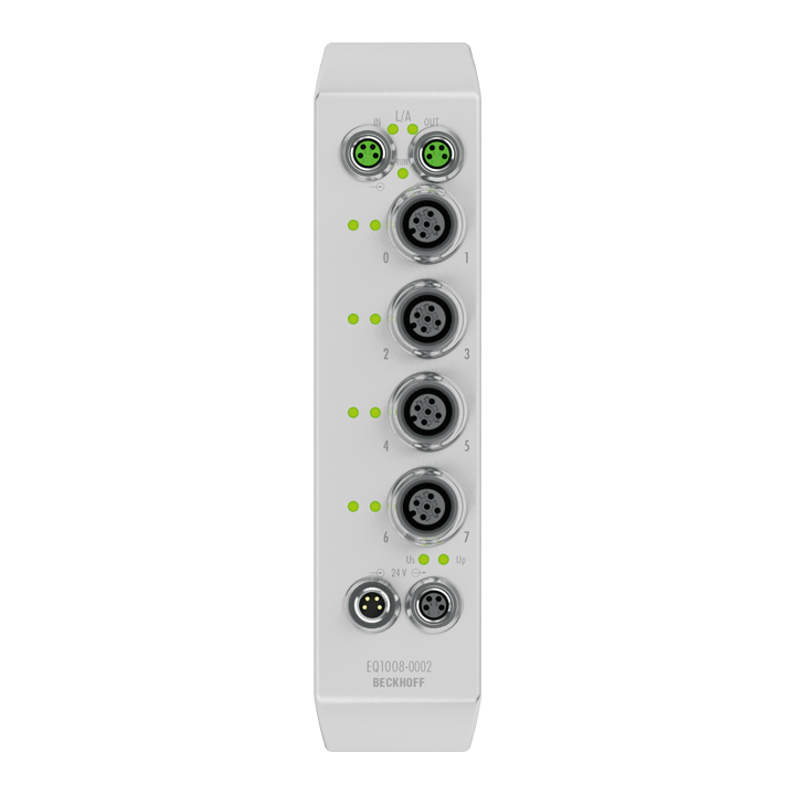 Beckhoff EQ1008-0002 EtherCAT Box, 8-channel digital input, 24 V DC, 3 ms, M12, stainless steel Turkiye