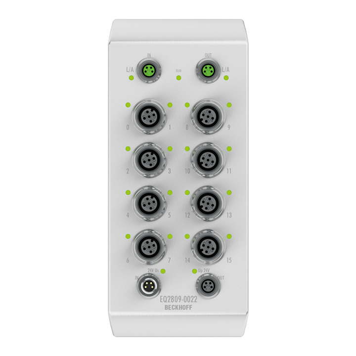 Beckhoff EQ2809-0022 EtherCAT Box, 16-channel digital output, 24 V DC, 05 A, M12, stainless steel Turkiye