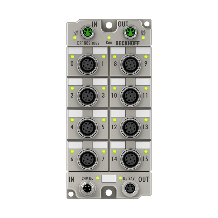 Beckhoff ER1809-0022 EtherCAT Box, 16-channel digital input, 24 V DC, 3 ms, M12, zinc die-cast Turkiye