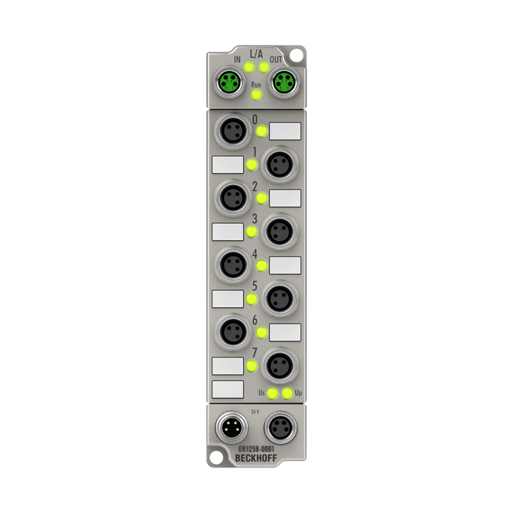 Beckhoff ER1258-0001 EtherCAT Box, 8-channel digital input, 24 V DC, 1 µs, M8, timestamp, zinc die-cast Turkiye