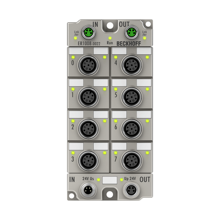 Beckhoff ER1008-0022 EtherCAT Box, 8-channel digital input, 24 V DC, 3 ms, M12, zinc die-cast Turkiye