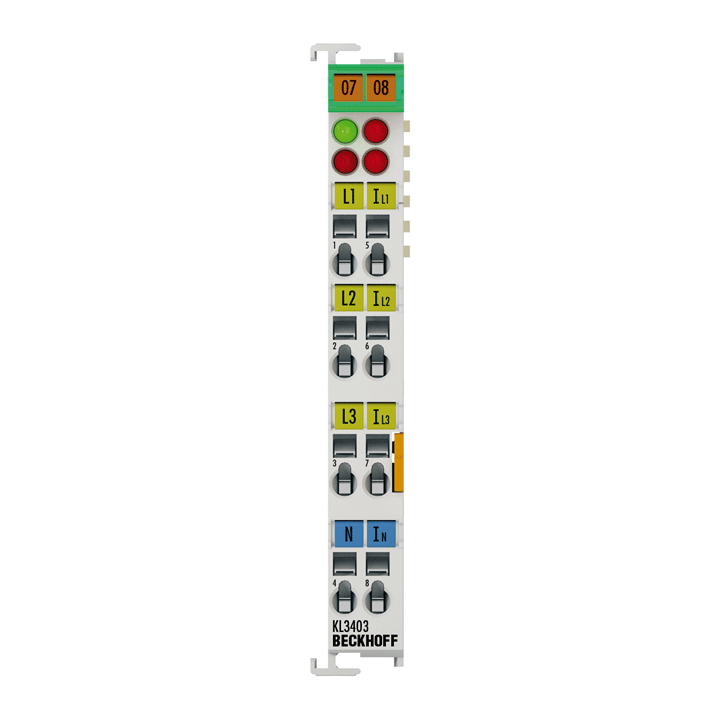 Beckhoff KL3403 Bus Terminal, 3-channel analog input, power measurement, 500 V AC, 1 A, 16 bit Turkiye
