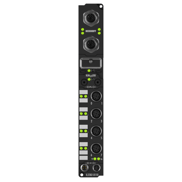 Beckhoff IL2302-B110 Coupler Box, 4-channel digital input + 4-channel digital output, EtherCAT, 24 V DC, 3 ms, 05 A, M12 Turkiye