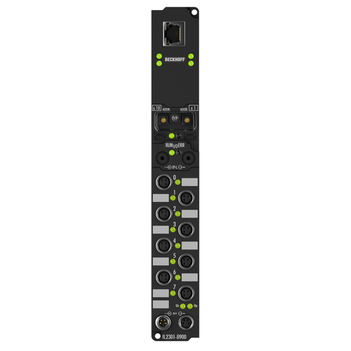 Beckhoff IL2301-B900 Coupler Box, 4-channel digital input + 4-channel digital output, Ethernet, 24 V DC, 3 ms, 05 A, M8 Turkiye