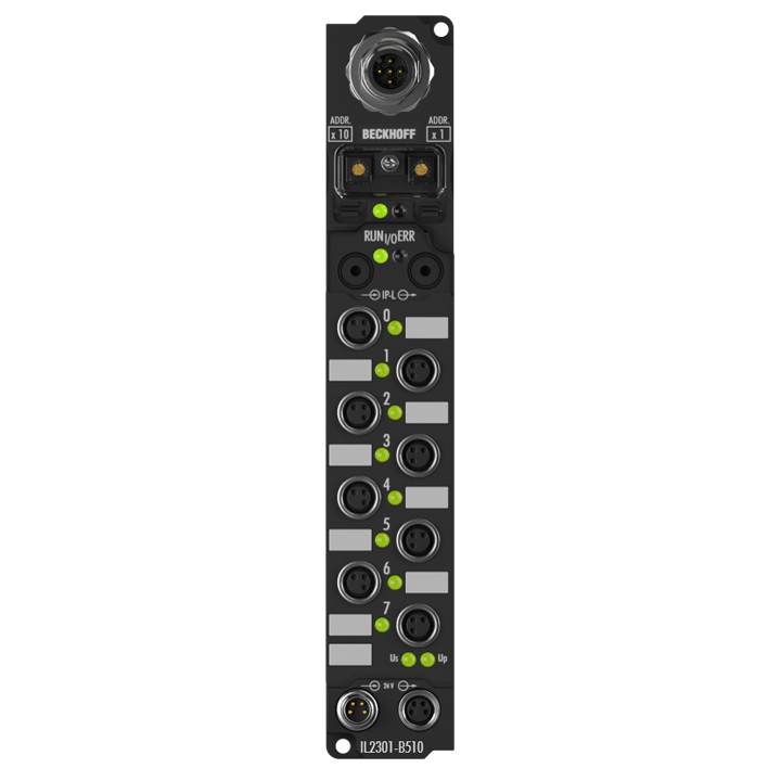 Beckhoff IL2301-B510 Coupler Box, 4-channel digital input + 4-channel digital output, CANopen, 24 V DC, 3 ms, 05 A, M8 Turkiye
