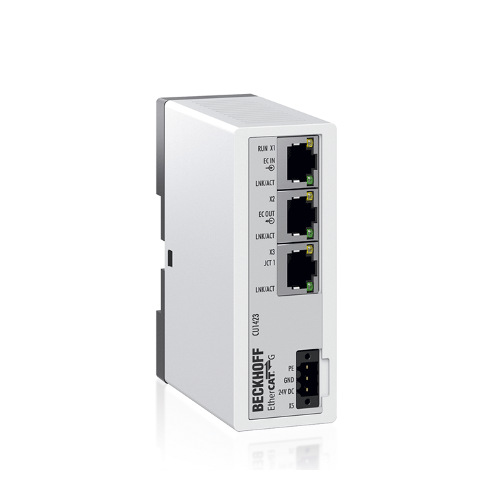 Beckhoff CU1423 Infrastructure, 3-port junction, EtherCAT G, 1 Gbit/s, 24 V DC, RJ45 Turkiye