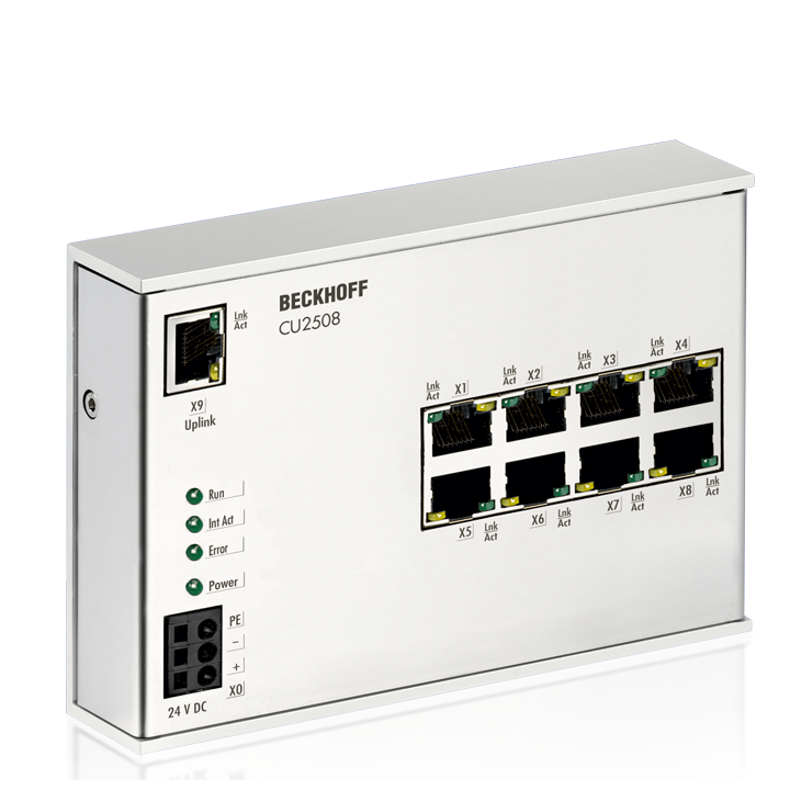 Beckhoff CU2508 Infrastructure, 8-port port multiplier, Ethernet, 24 V DC, RJ45 Turkiye