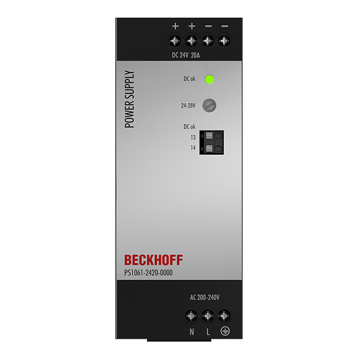 Beckhoff PS1061-2420-0000 Power supply PS1000; output: 24 V DC, 20 A; input: AC 200…240 V, 1-phase Turkiye