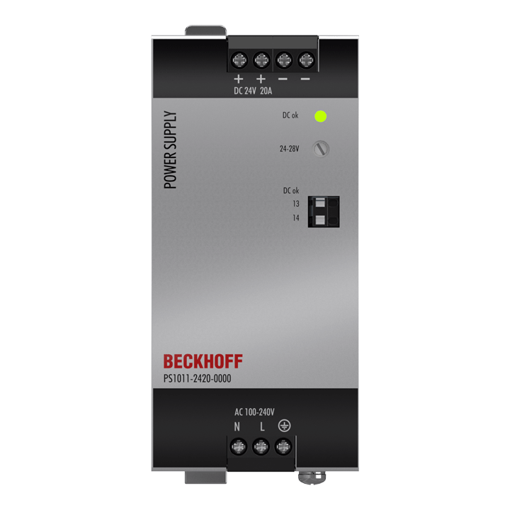 Beckhoff PS1011-2420-0000 Power supply PS1000; output: 24 V DC, 20 A; input: AC 100…240 V, 1-phase Turkiye