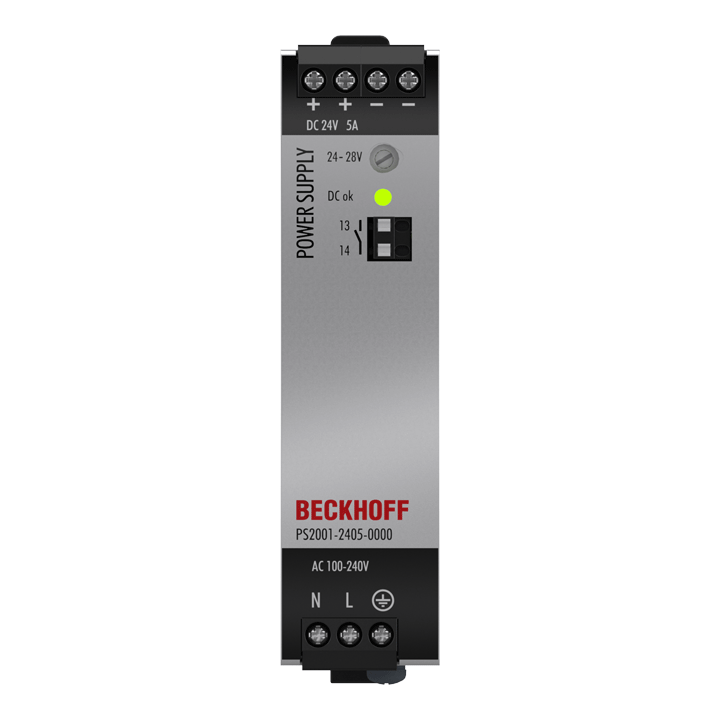 Beckhoff PS2001-2405-0000 Power supply PS2000; output: 24 V DC, 5 A; input: AC 100…240 V/DC 110…150 V, 1-phase Turkiye