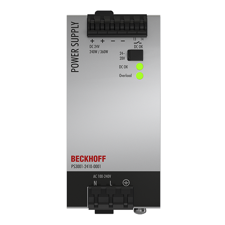 Beckhoff PS3001-2410-0001 Power supply PS3000; output: 24 V DC, 10 A; input: AC 100…240 V/DC 110…150 V, 1-phase Turkiye