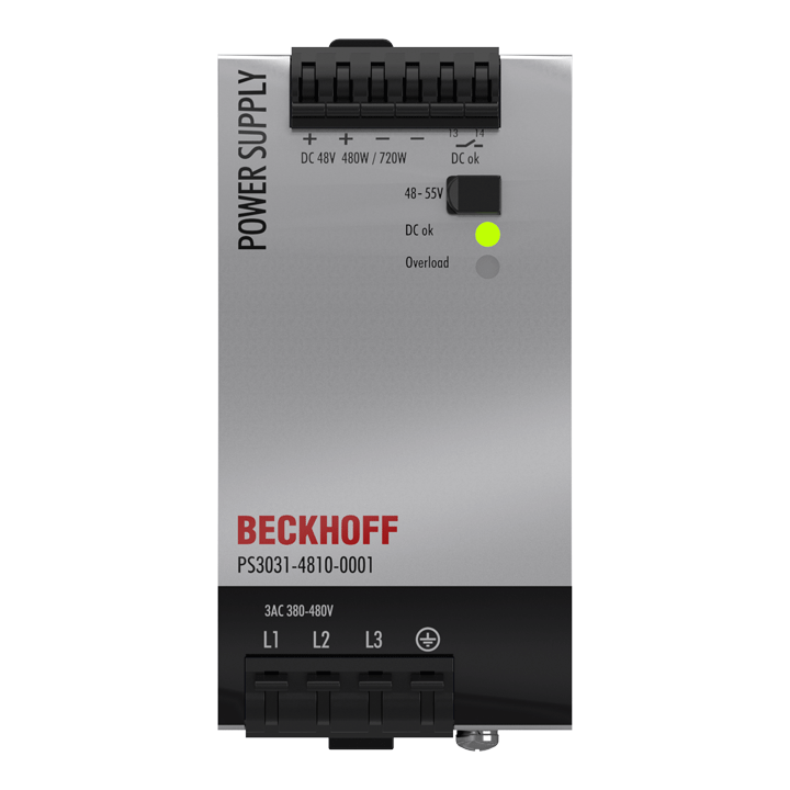 Beckhoff PS3031-4810-0001 Power supply PS3000; output: 48 V DC, 10 A; input: 3 AC 380…480 V, 3-phase Turkiye