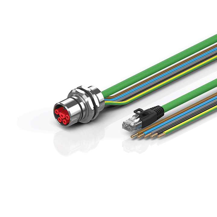 Beckhoff ZK7714-AW00-Axxx B23, ENP cable, PUR, 5 G 40 mm² + (1 x 4 x AWG22), drag chain suitable, key 2 (400 V AC) Turkiye