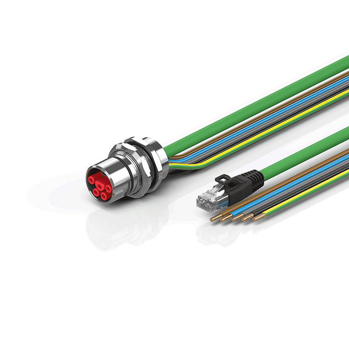 Beckhoff ZK7714-AU00-Axxx B23, ENP cable, PUR, 5 G 40 mm² + (1 x 4 x AWG22), drag chain suitable, key 2 (400 V AC) Turkiye