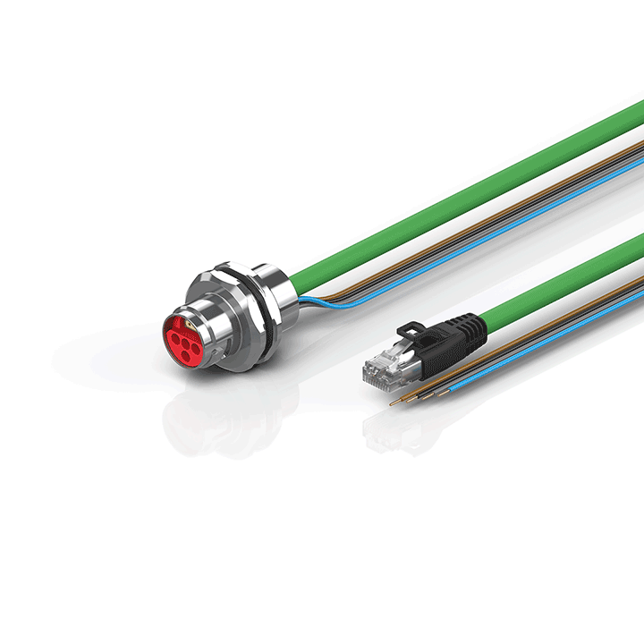 Beckhoff ZK7624-AR00-Axxx B17, ENP cable, PUR, 4 x 15 mm² + (1 x 4 x AWG22), drag chain suitable, key 2 (user-defined voltage) Turkiye