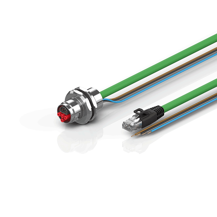 Beckhoff ZK7624-AQ00-Axxx B17, ENP cable, PUR, 4 x 15 mm² + (1 x 4 x AWG22), drag chain suitable, key 2 (user-defined voltage) Turkiye