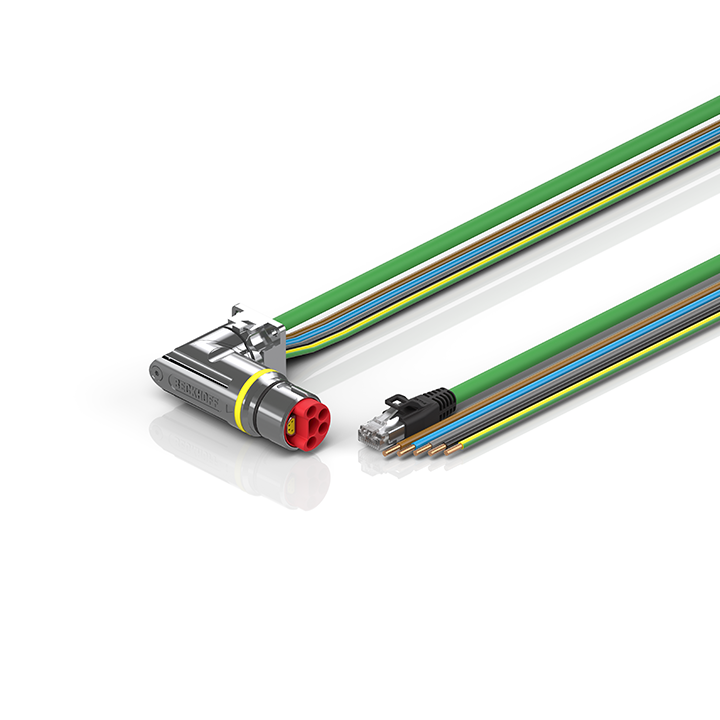 Beckhoff ZK7314-CJ00-Axxx B23, ENP cable, PUR, 5 G 40 mm² + (1 x 4 x AWG22), drag chain suitable, key 1 (2 x 24 V DC + PE) Turkiye