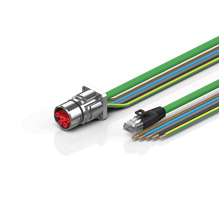 Beckhoff ZK7314-BW00-Axxx B23, ENP cable, PUR, 5 G 40 mm² + (1 x 4 x AWG22), drag chain suitable, key 1 (2 x 24 V DC + PE) Turkiye