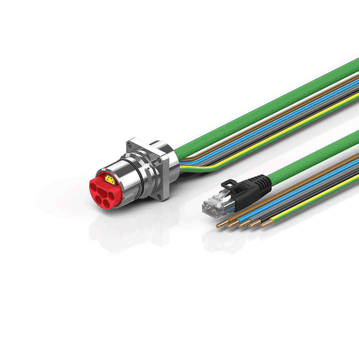 Beckhoff ZK7314-AT00-Axxx B23, ENP cable, PUR, 5 G 40 mm² + (1 x 4 x AWG22), drag chain suitable, key 1 (2 x 24 V DC + PE) Turkiye