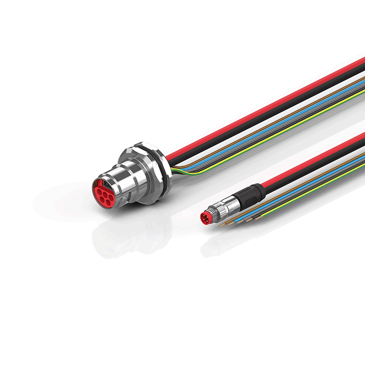 Beckhoff ZK7208-CB00-0xxx B17, ECP cable, PUR, 5 G 15 mm² + (1 x 4 x AWG22), drag chain suitable, key 1 (2 x 24 V DC + PE) Turkiye