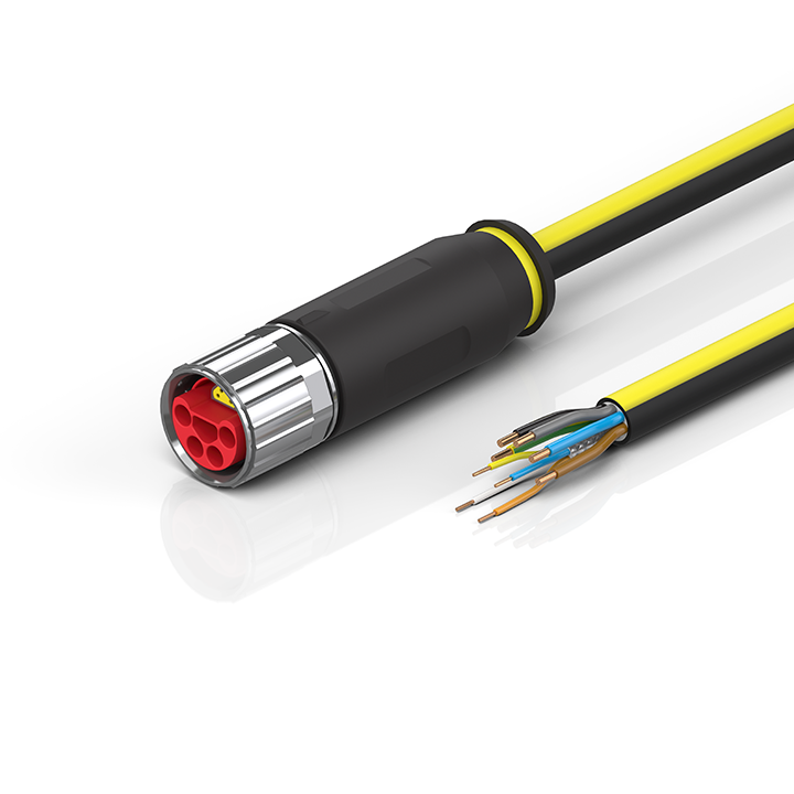 Beckhoff ZK7208-3000-Axxx B17, ENP cable, PUR, 5 G 15 mm² + (1 x 4 x AWG22), drag chain suitable, key 1 (2 x 24 V DC + PE) Turkiye