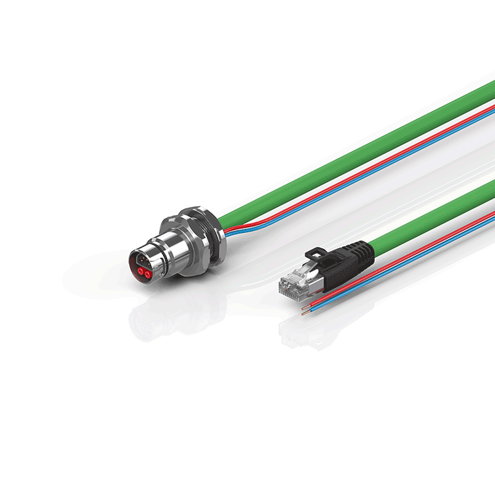 Beckhoff ZK7102-BI00-Axxx B12, ENP cable, PUR, 2 x 075 mm² + (1 x 4 x AWG22), drag chain suitable, key 1 (24 V DC) Turkiye