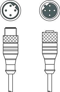 Leuze KDS PB-M12-4A-M12-4A-P3-100 Bağlantı kablosu