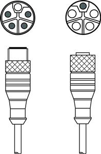 Leuze KDS PL-M12-5A-M12-5A-P0-020 Bağlantı kablosu
