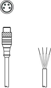 Leuze KS U-M8-4A-P1-100 Bağlantı kablosu