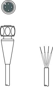 Leuze KD U-M12-4A-T0-100 F+B Bağlantı kablosu