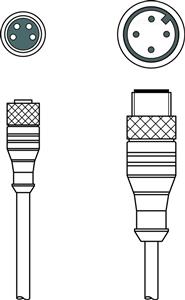 Leuze K-DS M8A-M12A-4P-0,3m-PVC Bağlantı kablosu