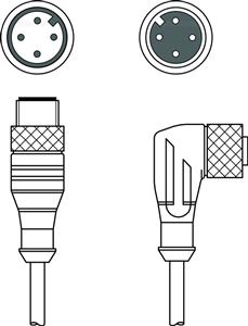 Leuze KDS U-M12-4W-M12-4A-P1-015-3DP Bağlantı kablosu Turkiye