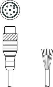 Leuze KS S-M12-8A-P1-020 Bağlantı kablosu