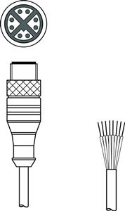 Leuze KS GB-M12-8A-P7-300 Bağlantı kablosu