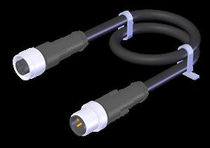 Euchner C-M12M08-08X025PV01,0-M12F08-123430 Connecting cable with 2 plug connectors M12, 8-pin, 1 m