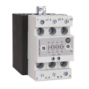 Allen Bradley 156-C3P30NCD Three Phase Solid State Contactor with three switched poles 30 amps @ 40 C 600 volts AC maximum with DC control 5 to 32 V DC