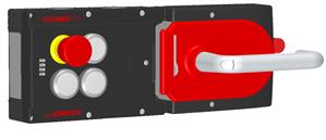 Euchner MGB-L1HE-ARA-R-121393 Locking set MGB-L1HE-ARA, (guard locking by spring force) with 3 pushbuttons, emergency stop