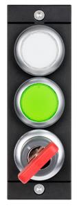 Euchner MSM-1-P-CA-PPW-D4-161474 Submodule MSM-1-P (2 illuminated pushbuttons, middle, top/bottom, key-operated rotary switch)