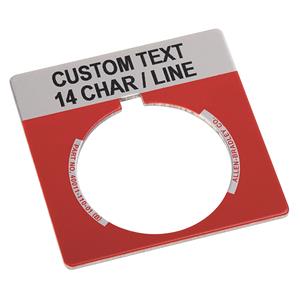 Allen Bradley 800T-X621E 30mm 800T Red Custom Text Legend Plate