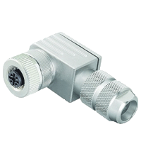 Pepperl+Fuchs V1-W-ABG-PG9 Female connector M12 angled A-coded 4-pin, for cable diameter 5 - 8 mm, shielded, field-attachable