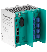 Pepperl+Fuchs ARS12-B2-IA08-2 Ethernet-APL rail field switch with 8 intrinsically safe Ex ia spur ports and spring terminals