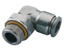 Norgren S02470418 Pneufit S Stainless steel push-in fitting, Adaptor, Swivel elbow, 4mm, G1/8