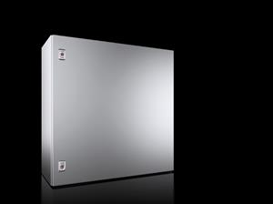 Rittal AX 1014.000 AX kompakt pano, GYD: 760x760x300 mm, paslanmaz çelik 14301, montaj plakalı, tek kapılı, iki mandallı kilit