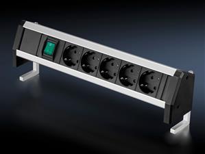 Rittal AS 4051.114 5-fold table power socket strip with switch 230 V / 50 Hz for attachment to the desktop Turkiye