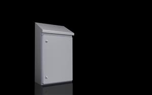 Rittal HD 1305.600 HD Compact enclosure, WxHxD: 390x550(H1)x669(H2)x210 mm, stainless steel, 14301, with mounting plate, with hinged door and silicone seal